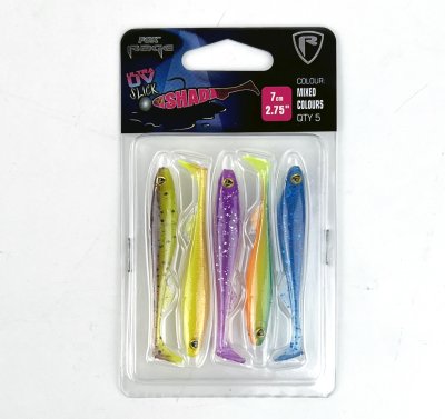 Zoom bild av Fox Rage Slick Shad 7 cm / 2.75'' UV mixed colour pack 5-pack